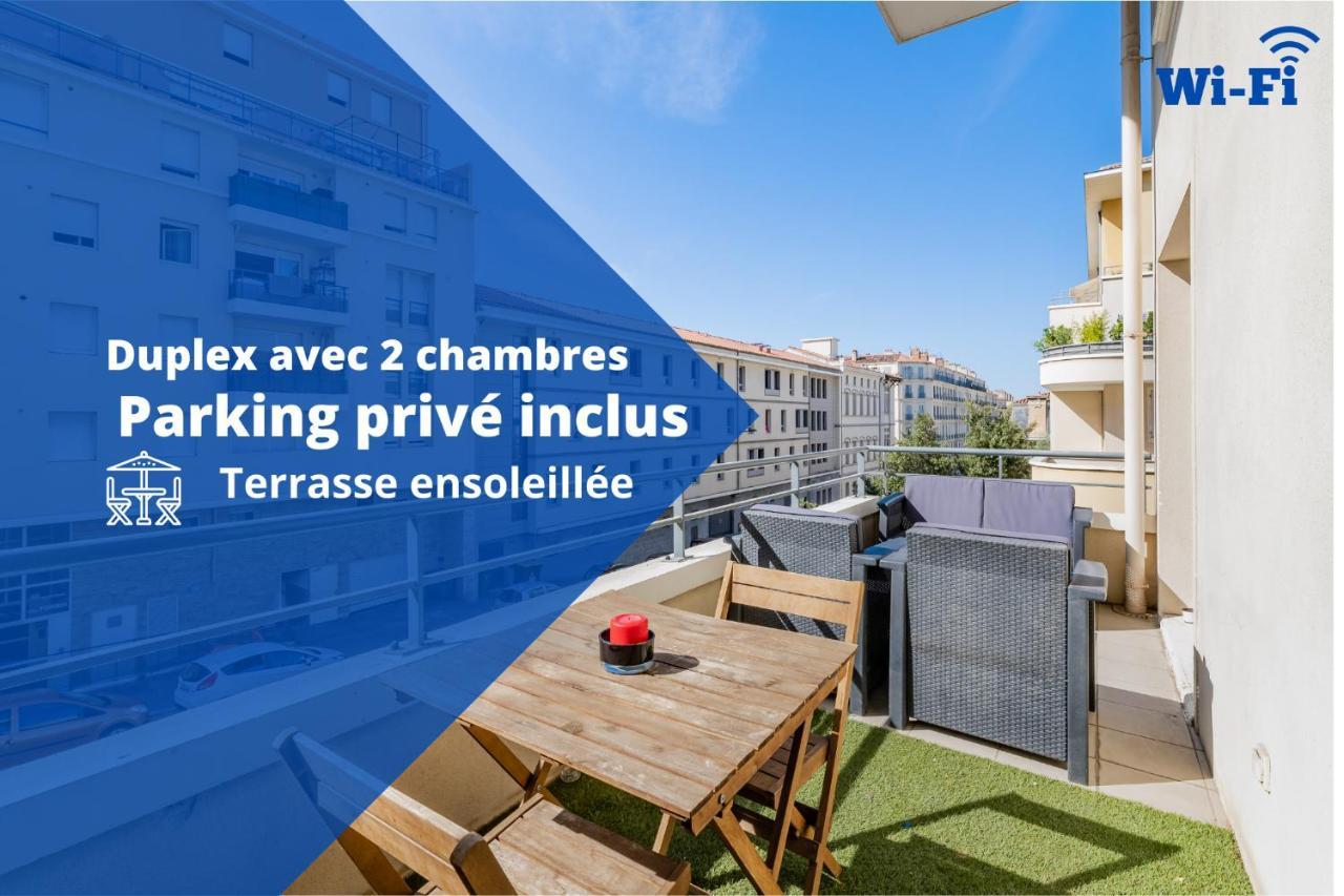 La Joliette; Duplex 2 Chambres, Parking Inclus+ Terrasse+ Ascenseur Marseille Eksteriør billede